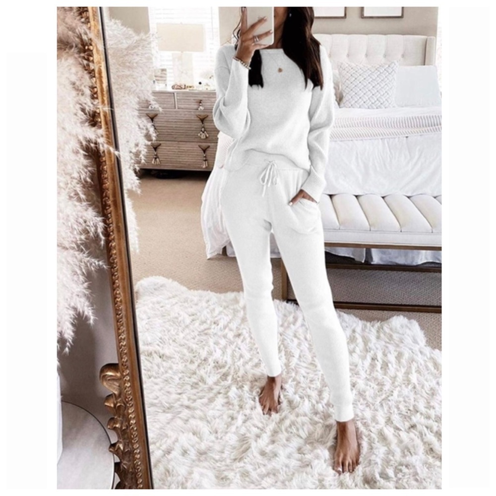 Matching Knit Jogger Sweater Set